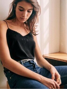 Sezane Silk Camisole Top, size 38
